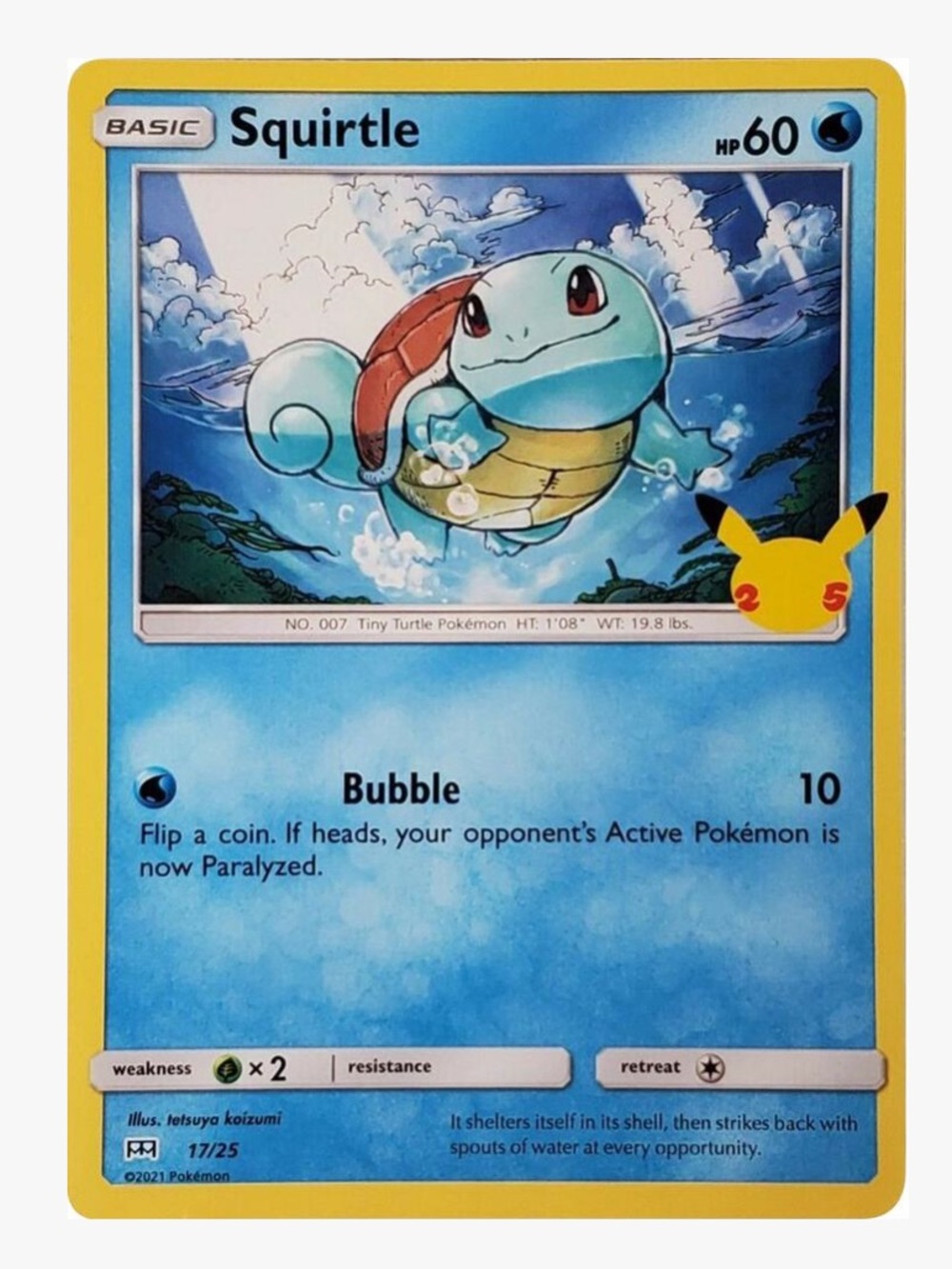 Squirtle McDonald's 25th Anniversary Promos Pokemon Trading Card